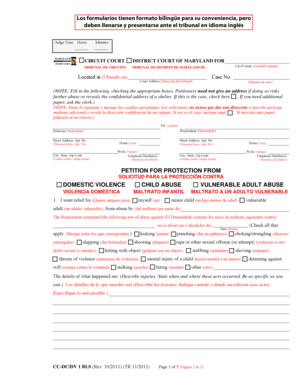 Maryland Domestic Violence Protection Petition