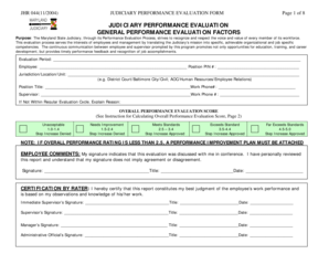 Maryland Judiciary Performance Evaluation Form