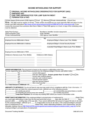 Income Withholding Order for Support