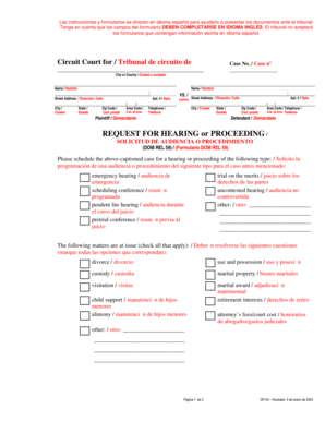 Solicitud de Audiencia o Procedimiento