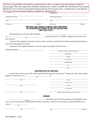 Motion and Order Compelling Answers to Interrogatories