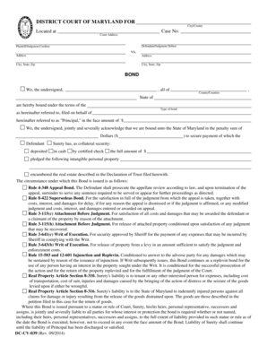 Maryland Court Bond