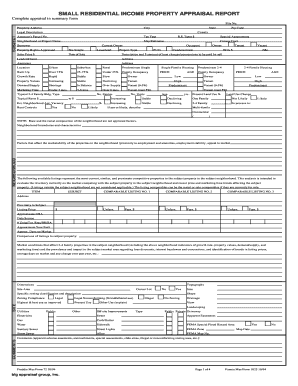Small Residential Income Property Appraisal Report
