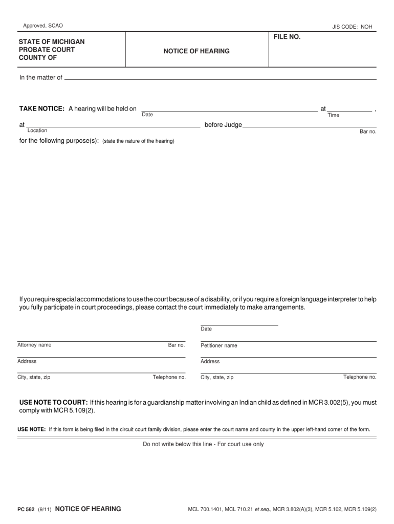 pc 562 2011 form Preview on Page 1