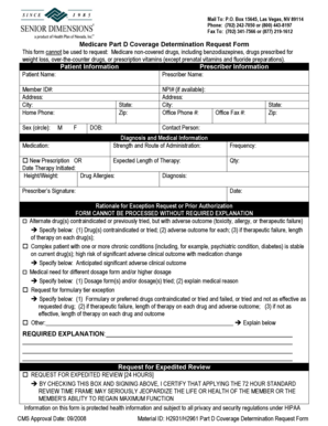 Medicare Part D Coverage Determination Request Form