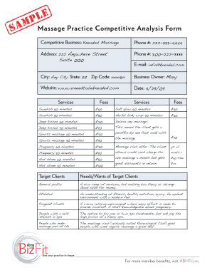 Competitive analysis template excel - sample of competative form