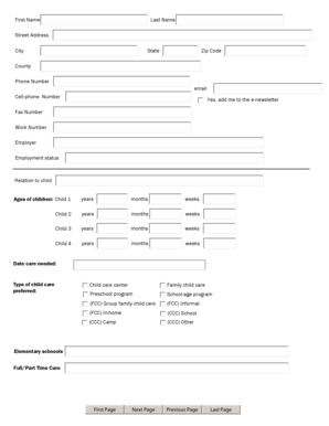 Child Care Referral Form