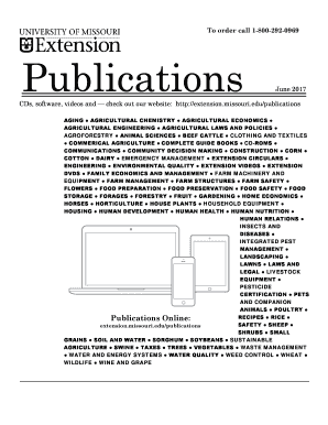 Missouri Extension Publications Order Form