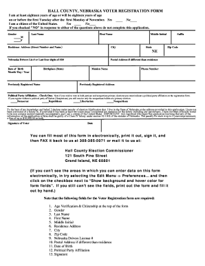 hall county nebraska voter registration