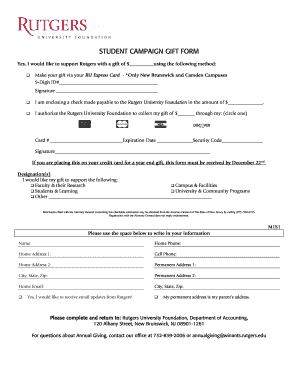 Student Campaign Gift Form