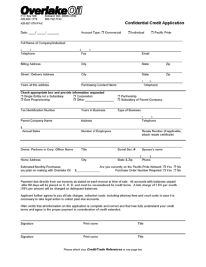 Confidential Credit Application