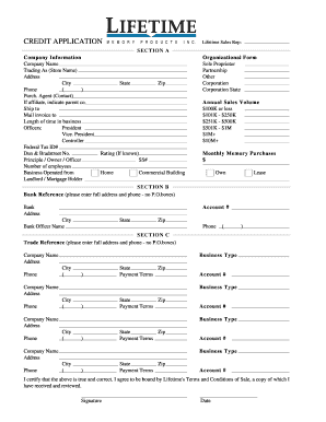 Credit Application Forms