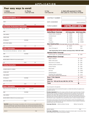 Home Warranty Application Form