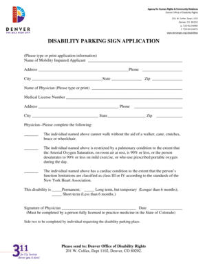 Disability Parking Sign Application