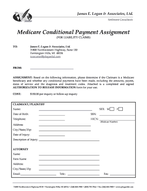 Medicare Conditional Payment Assignment Form