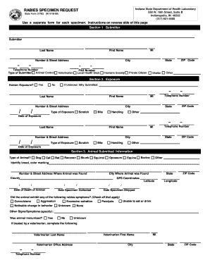 Indiana Rabies Specimen Request Form