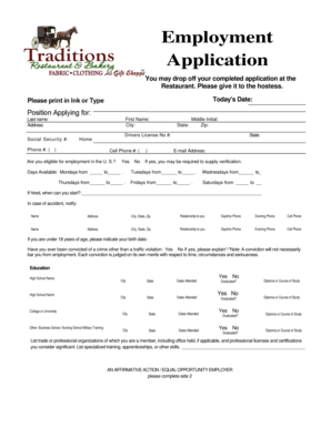 Employment Application Form