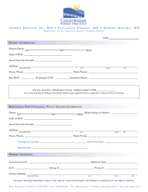 Countryside Family Practice Patient Information Form