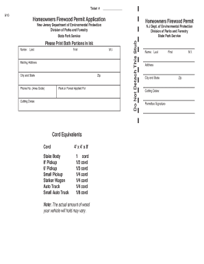 Homeowners Firewood Permit Application