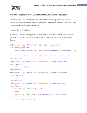 Custom Templates for AJAX forms in Data Aquarium Framework ...