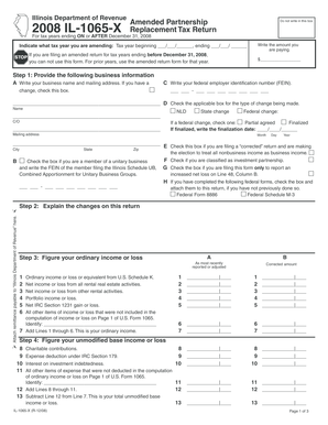 Illinois Amended Partnership Tax Return