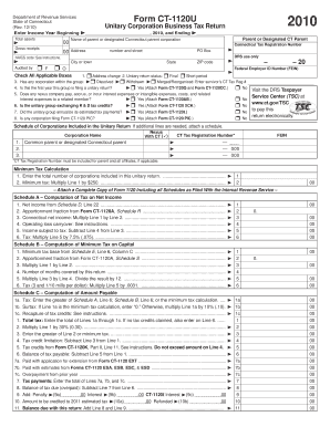 Connecticut Form CT-1120U 2010