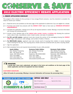 2012 Energy Efficiency Rebate Application