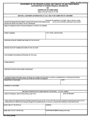 Authorization to Furnish Financial Information