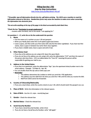 I 765 step by step instructions form