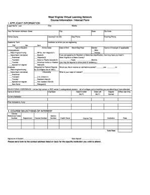 West Virginia Virtual Learning Network Course Information Form
