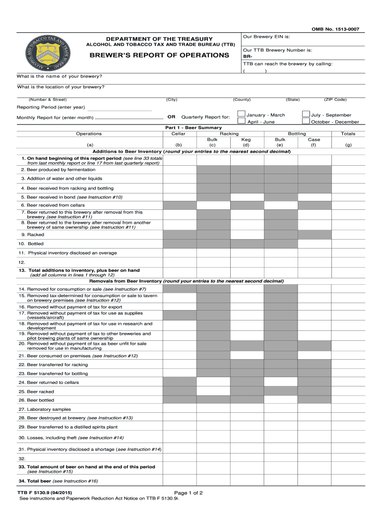 omb no 1513 0007 2008 form Preview on Page 1