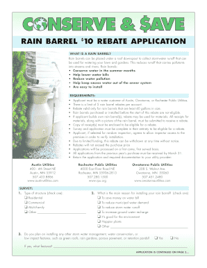 Rain Barrel $10 Rebate Application
