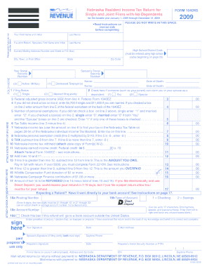 Nebraska Resident Income Tax Return Form 1040NS
