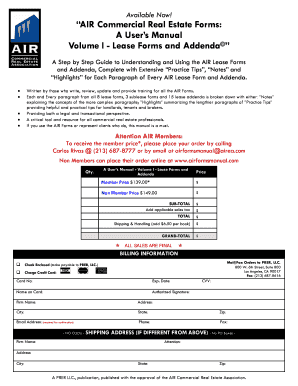 air commercial real estate forms a users manual