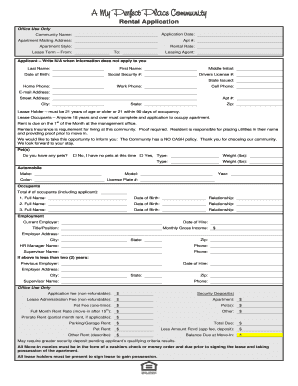Rental Application Form