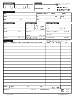 Stony brook purchase requisition form