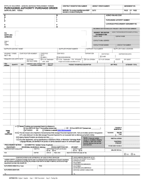 Purchase order forms - california gspd 65