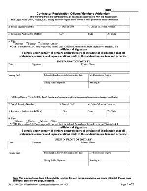 Officer/Member Contractor Addendum