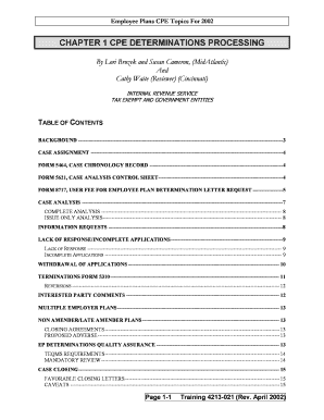 Employee Plans Determination Letter Request