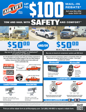 Air Lift Mail-In Rebate Form