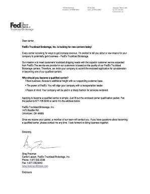 FedEx Truckload Brokerage Carrier Application
