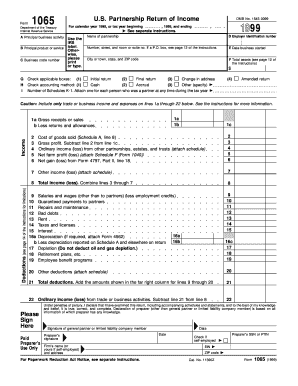US Partnership Return of Income Form 1065