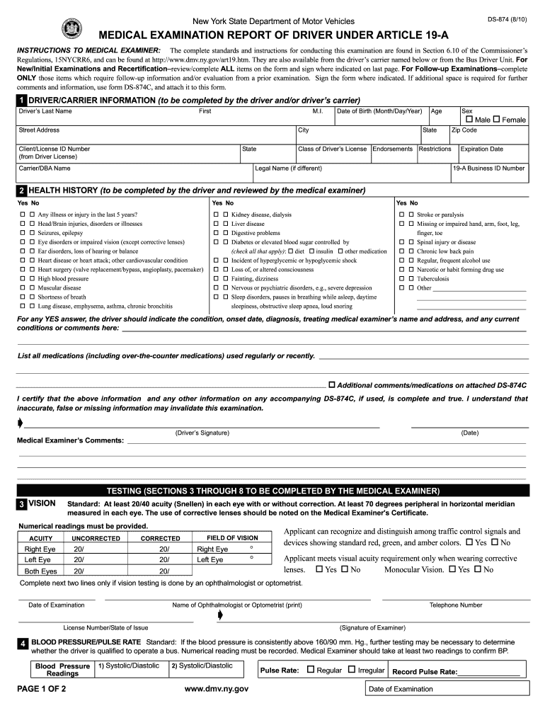 nyc physical examination form Preview on Page 1