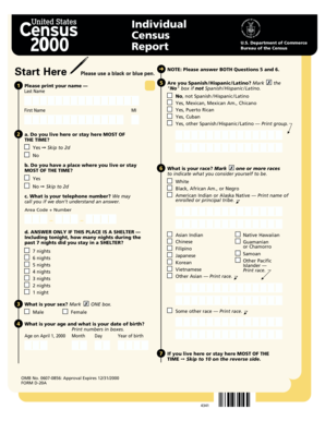 US Census Form D-20A