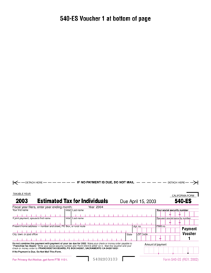 California Form 540-ES 2003