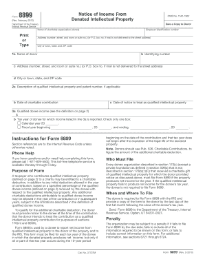 IRS Form 8899 Donated Intellectual Property