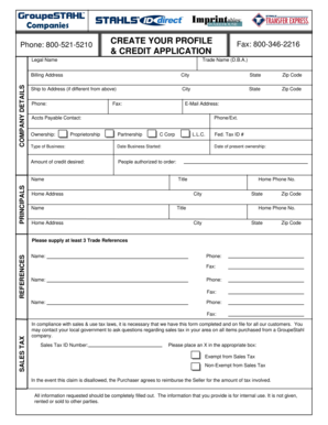 Credit Application Form