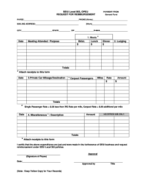 General Fund Reimbursement Form - SEIU Local 503 - seiu503