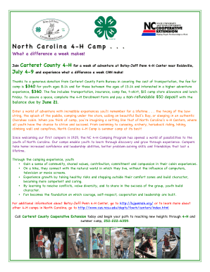 North Carolina 4-H Enrollment Form
