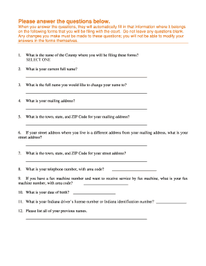 Indiana Name Change Petition